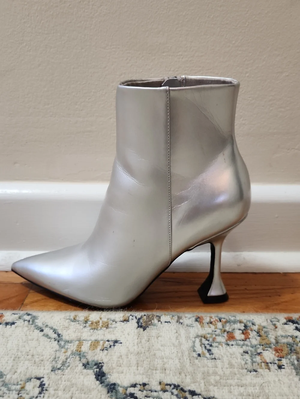 Silver Heel Booties